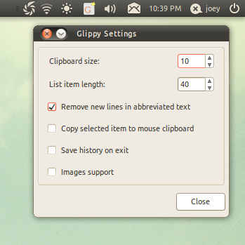 Glippy: 简单的剪贴板管理器
