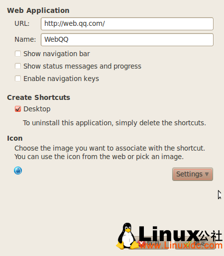 ubuntu：WebQQ+Prism+AllTray打造成C/S版的QQ 