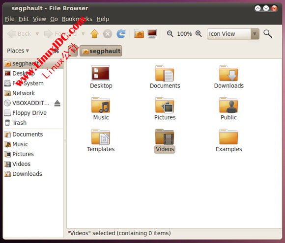 Nautilus 的文件管理器界面(Ambiance)
