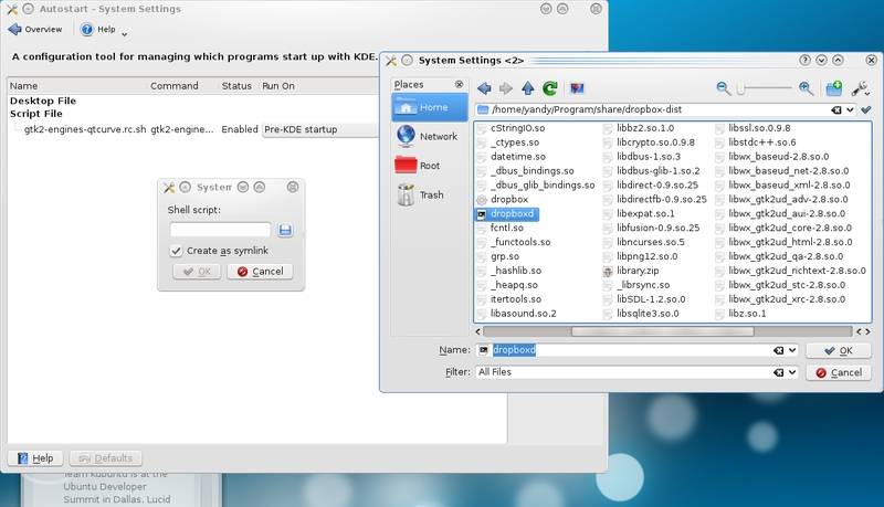 KDE下使用文件网络同步工具Dropbox