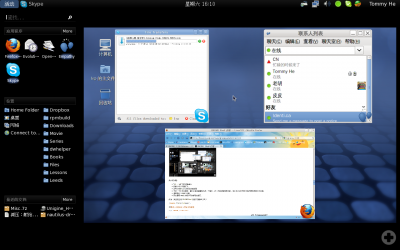 下面是 Fedora 12 开启 GNOME Shell 后的效果