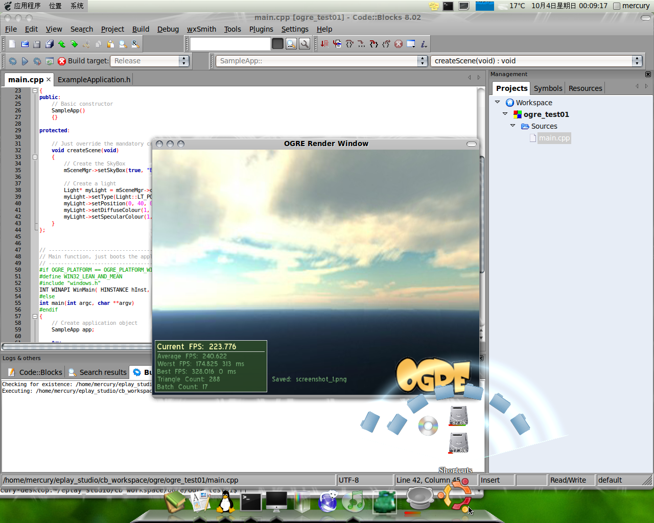 Ubuntu 9.10 Codeblocks 8.02 环境编译 Ogre1.64/图 www.linuxidc.com