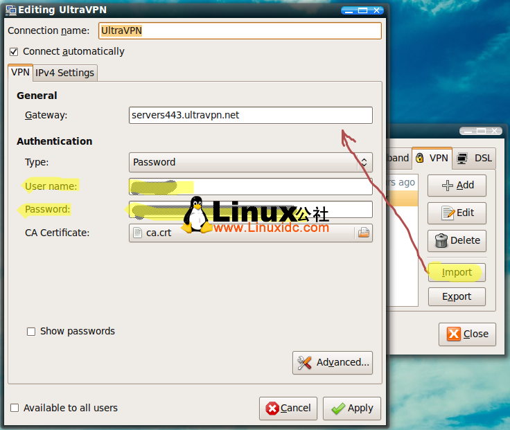 Ubuntu 中 UltraVPN 以及 AlonWeb的配置