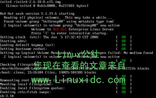 RedHat Linux 5 忘记密码的修改[图文]