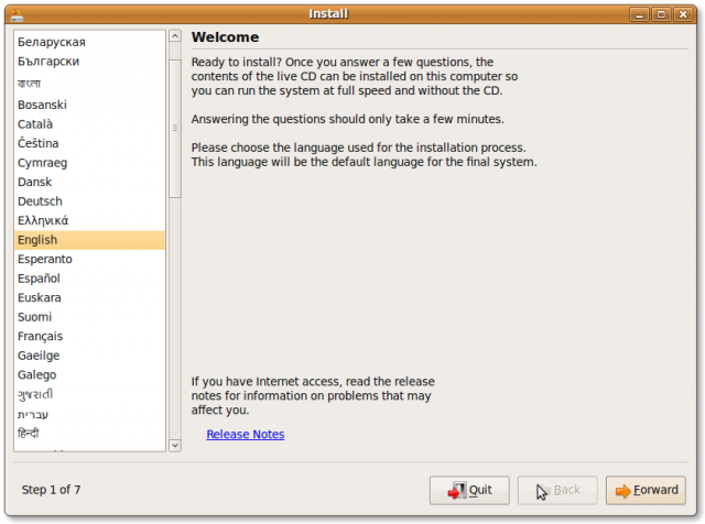 Ubuntu 9.04 RC安装过程