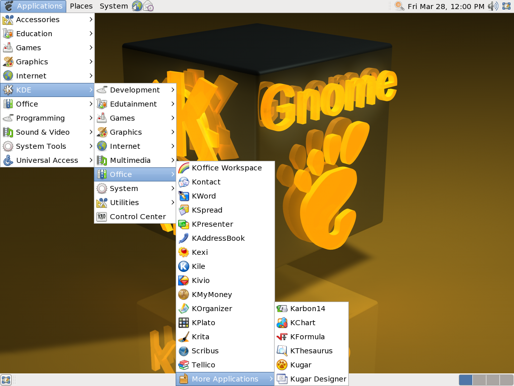 Linux桌面环境 Gnome 与 KDE 菜单只选其一