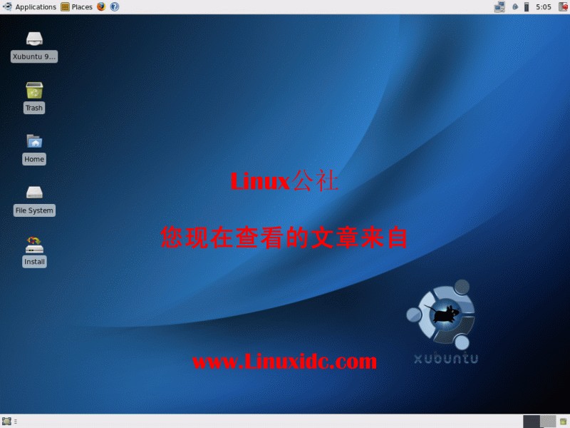 Xubuntu 9.04 Jaunty Jackalope Alpha 3桌面截图