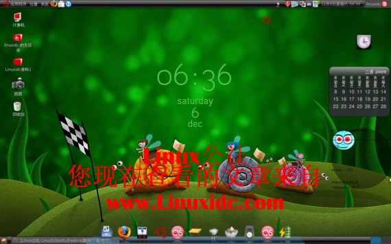 Ubuntu美化：给桌面动态显示日期与时间[多图]