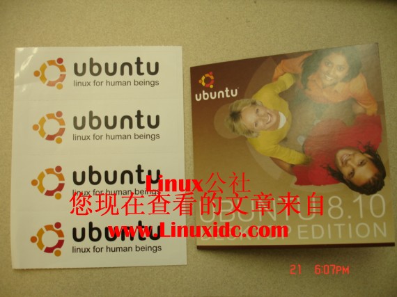 不错的Ubuntu 8.10贴纸与光盘[图文]