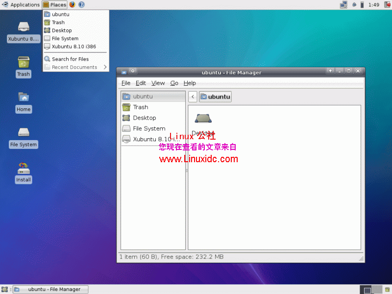 Xubuntu 8.10 Intrepid Ibex Alpha 5桌面截图[多图]