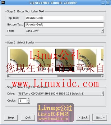 Ubuntu下用LaCie LightScribe Labeler进行光雕盘刻录[图文]