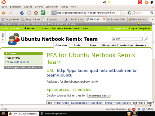 Netbook Remix and Firefox running on 800x600