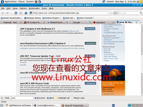 Fedora 9下安装JAVA(图)