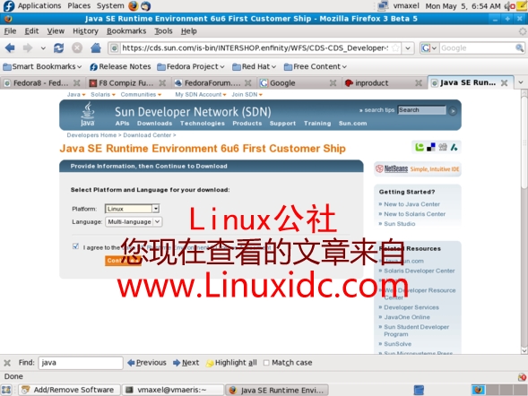 Fedora 9下安装JAVA(图)