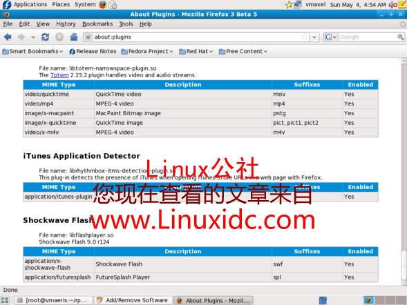 Fedora 9配置Firefox及Mplayer等插件的安装(图)