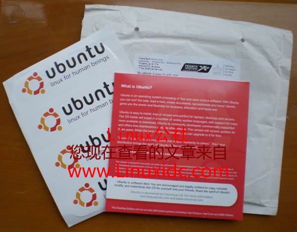 Ubuntu 8.04 TLS的光盘收到了(附图)