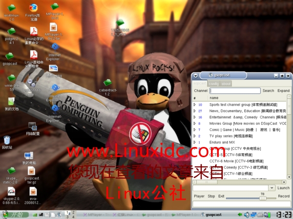 红旗Linux6.0上安装网络电视gsopcast(图)