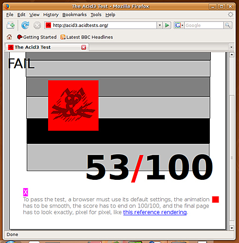 Linux系统主要浏览器Acid3测试分析结果(图)