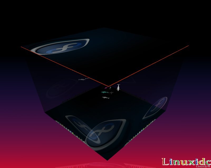 秀下Fedora8的3D桌面特效图