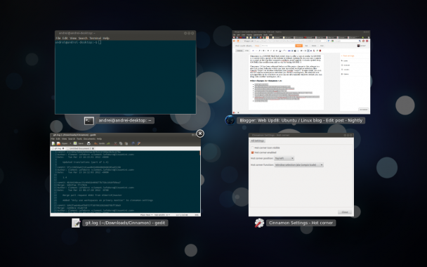 cinnamon-1.4_2 Hot corner: window selection