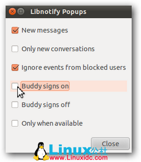Ubuntu教程：禁止Pidgin的notification