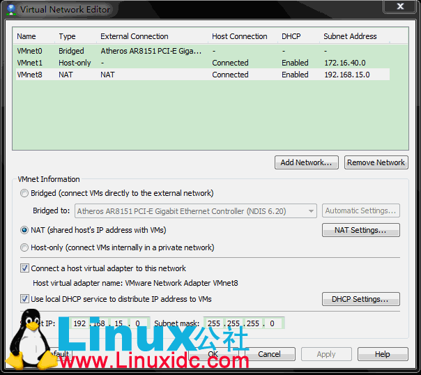 VMware下Ubuntu 11.10上网配置 