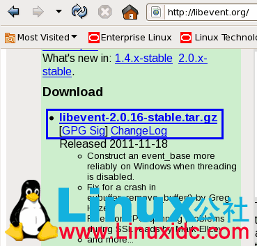 下载libevent源码包