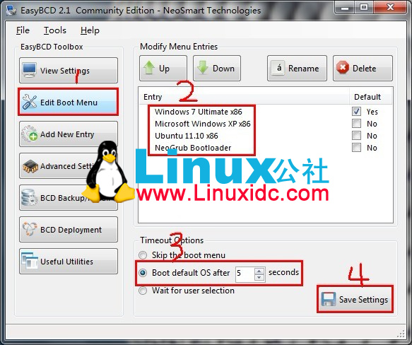 用Windows 7系统的BCD来引导Ubuntu 11.10
