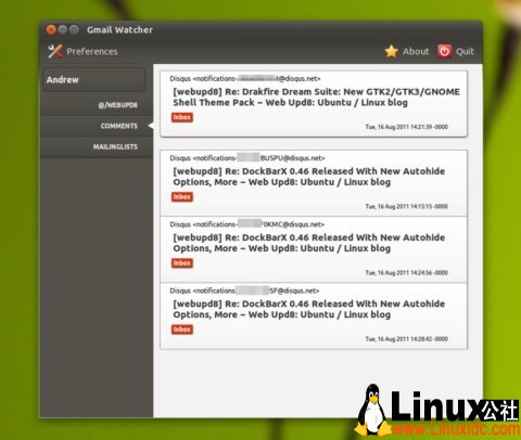Ubuntu 安装Gmail 客户端GmailWatcher