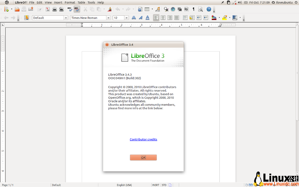 安装 LibreOffice 3.4.3 (官方PPA 源)