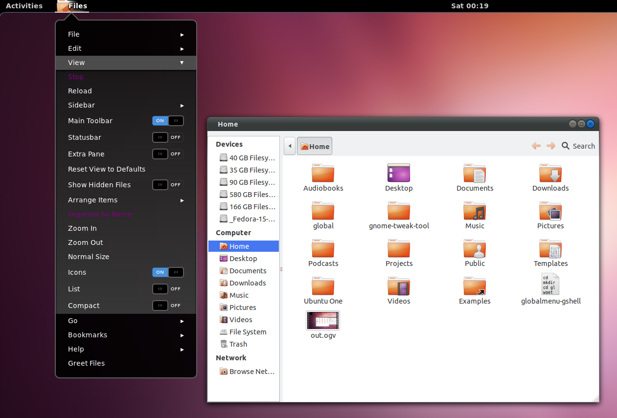 给GNOME Shell 安装‘全局菜单’