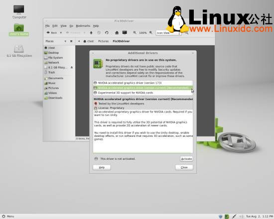 Pick the recommended driver in your Additional Drivers directory