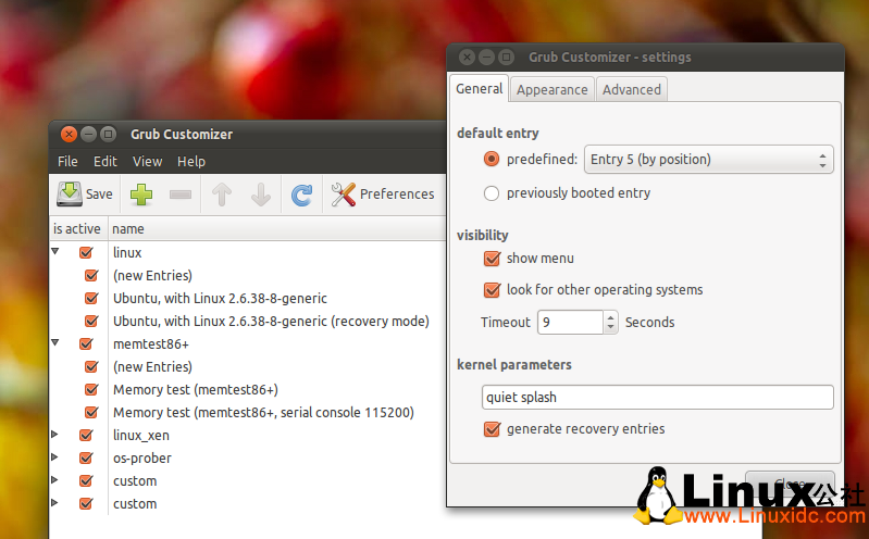 Ubuntu下GRUB2 配置工具Grub Customizer