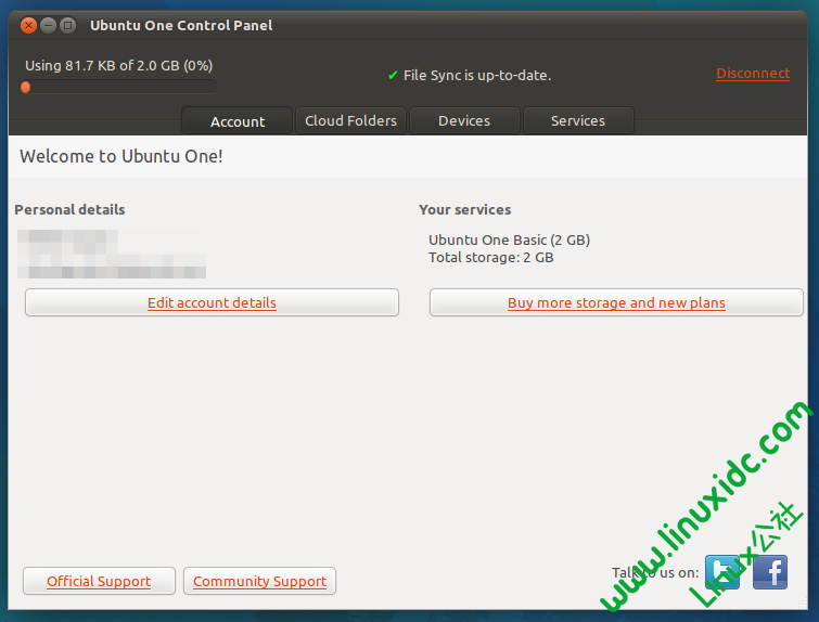 Ubuntu 10.10 安装新版 Ubuntu One 客户端
