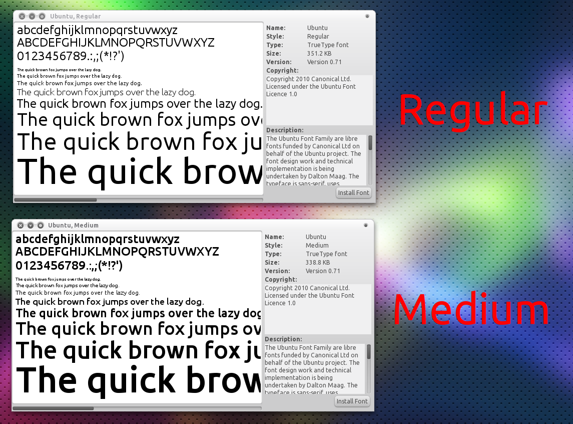 Ubuntu Font Family添加Light & Medium字体