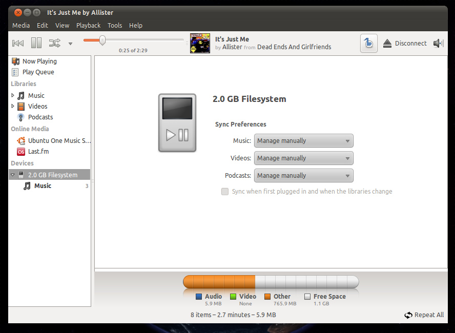 如何快速的把Android手机显示在Banshee, Rhythmbox