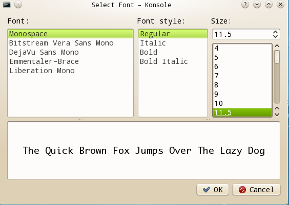 Fedora 14(KDE)下Monaco字体的安装