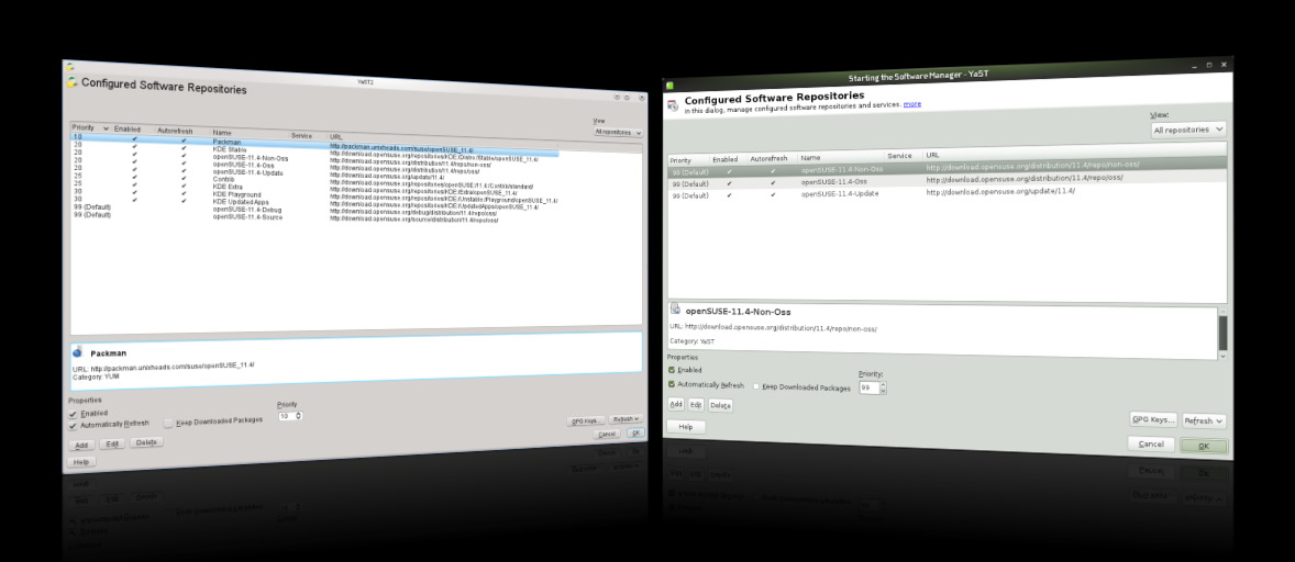 配置openSUSE 11.4资源库