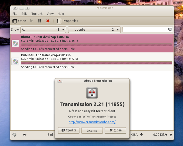 Ubuntu安装Transmission BitTorrent客户端2.21 