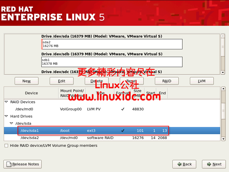 安装Red Hat过程中创建Soft-RAID——磁盘阵列