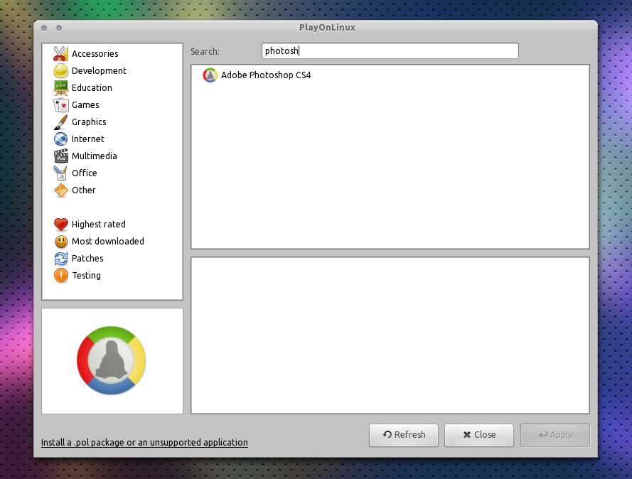 Ubuntu下用Wine,PlayOnLinux安装PS CS4