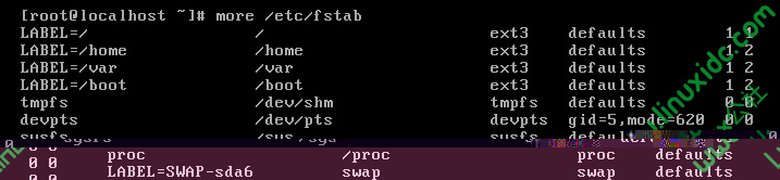 RHEL5.5下/etc/fstab文件被删除了的解决办法