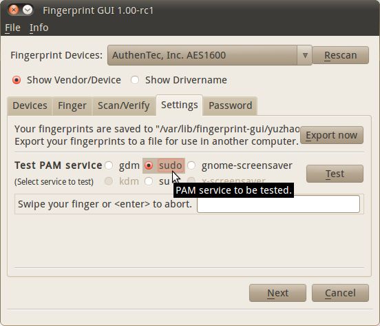Ubuntu下的sudo-指纹识别