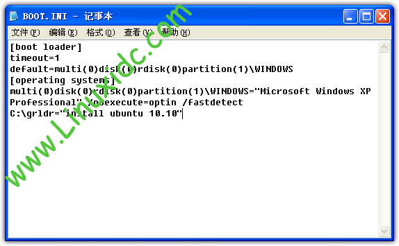 Windows XP硬盘安装Ubuntu 10.10双系统图解