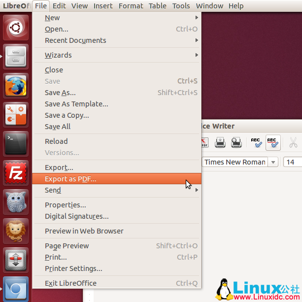 如何使用LibreOffice把DOCX,DOC,RTF,ODT转换成PDF