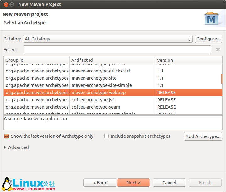 Eclipse 创建并运行Maven Web项目