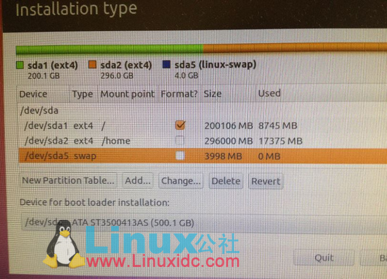 Ubuntu操作系统安装时分区和账户设置