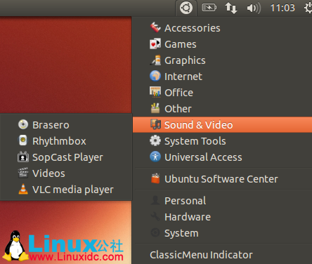 在 Ubuntu 13.04 中安装 Classic Menu Indicator