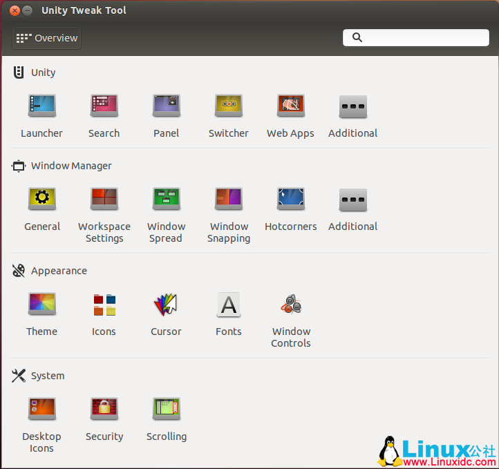 Ubuntu 个性化调节工具 Unity Tweak Tool
