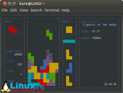 Linux 终端下的俄罗斯方块